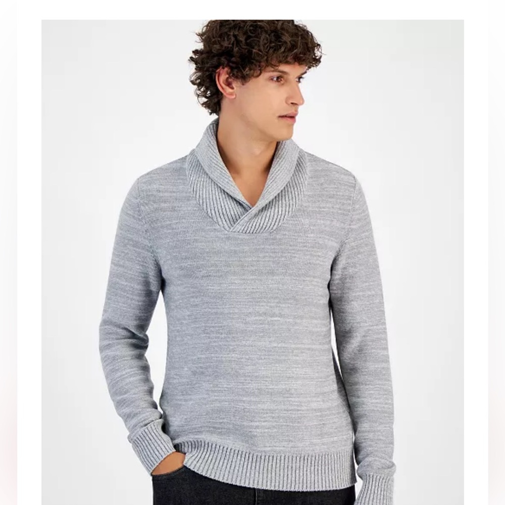Sun + Stone Men's Gray Shawl Collar‎ Sweater
